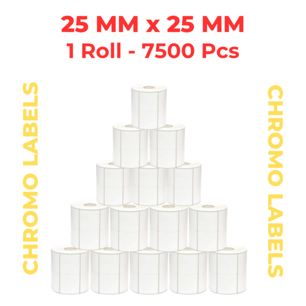 Garment Barcode Label 25mm x 25mm Rolls