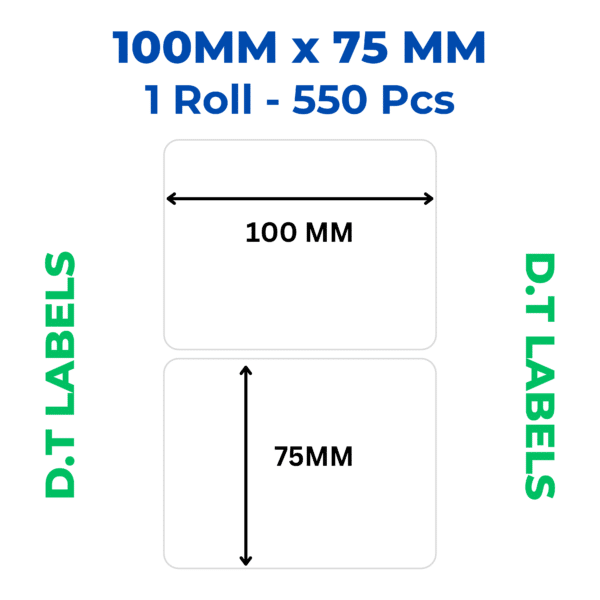 Barcode Label Roll 100mm x 75mm DT